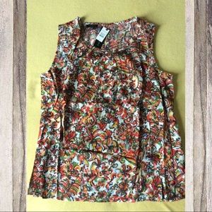 NWT Talbots Autumn Floral Blouse 10